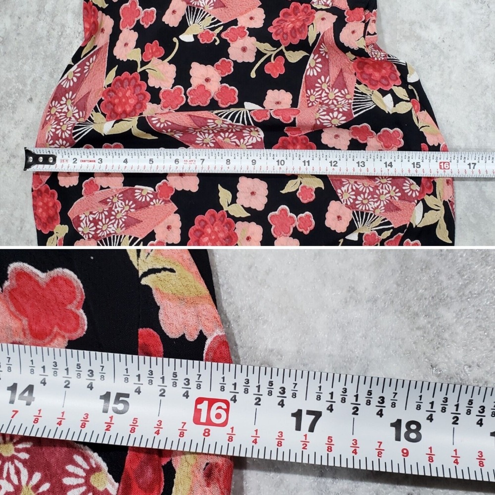 Women's y2k Fairy Floral Pink & Black Midi Dress Angie Ruffle Size M - Picture 9 of 12